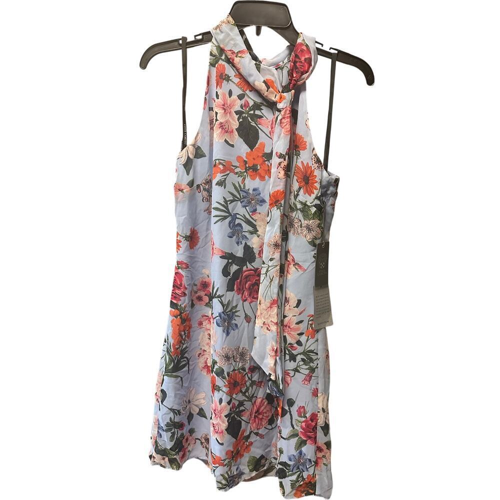 Vince Camuto Bow-Neck Floral-Print Halter Dress Size 6 - Picture 5 of 6